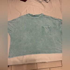 Zenana Outfitters Teal Ribbed Top